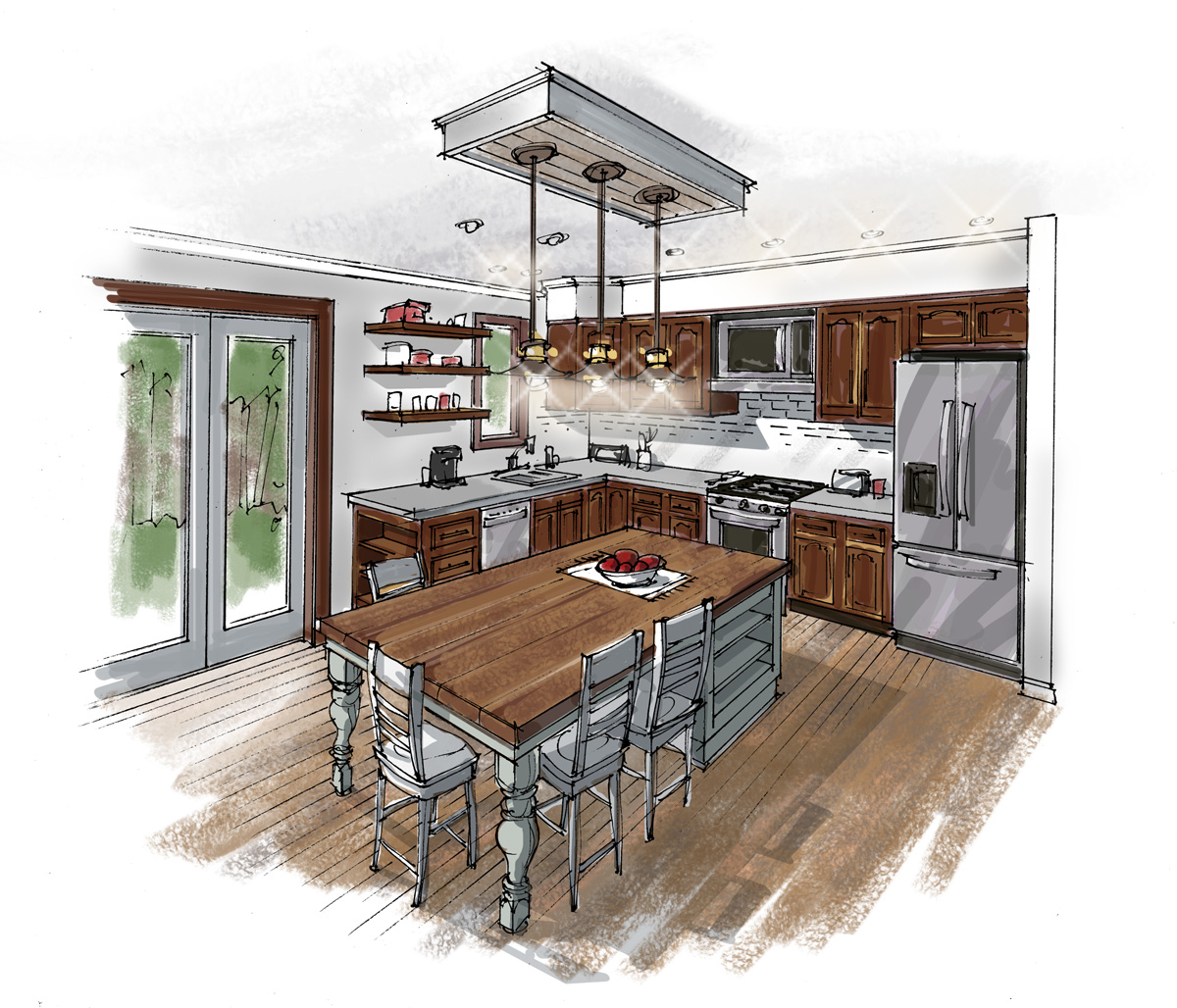 Kitchen Sketch Holladay Graphics   WEB Walker Kitchen 